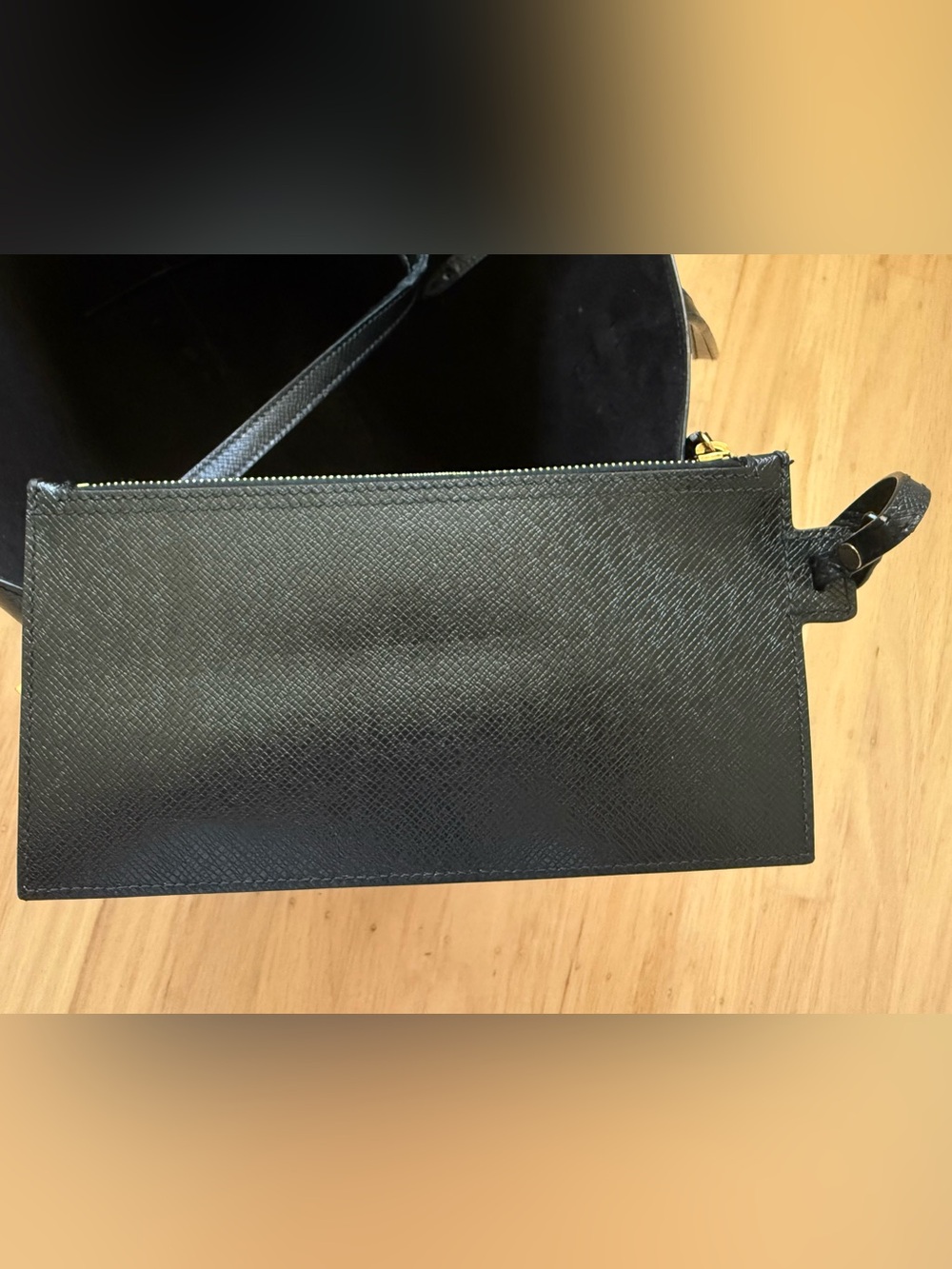 Yves Saint Laurent Black Leather Tote with Gold Buckle Accents - Picture 11 of 15